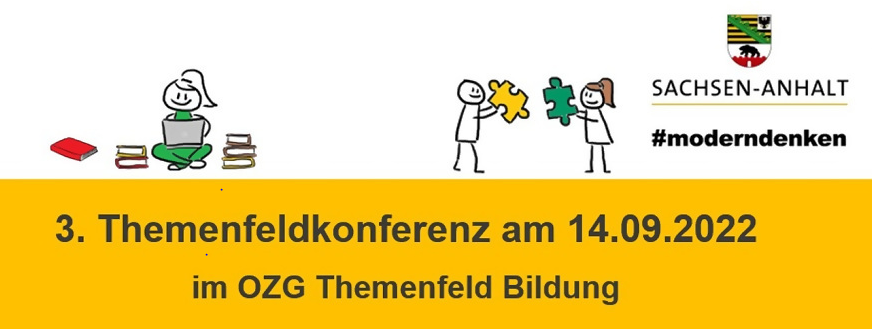 Veranstaltungs-Flyer zur 3. OZG-Themenfeldkonferenz Bildung am 14. September 2022.